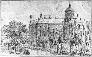 BERCKHEYDE, Gerrit Adriaensz. Amsterdam, the Nieuwezijds near the Bloemmarkt ffd oil painting